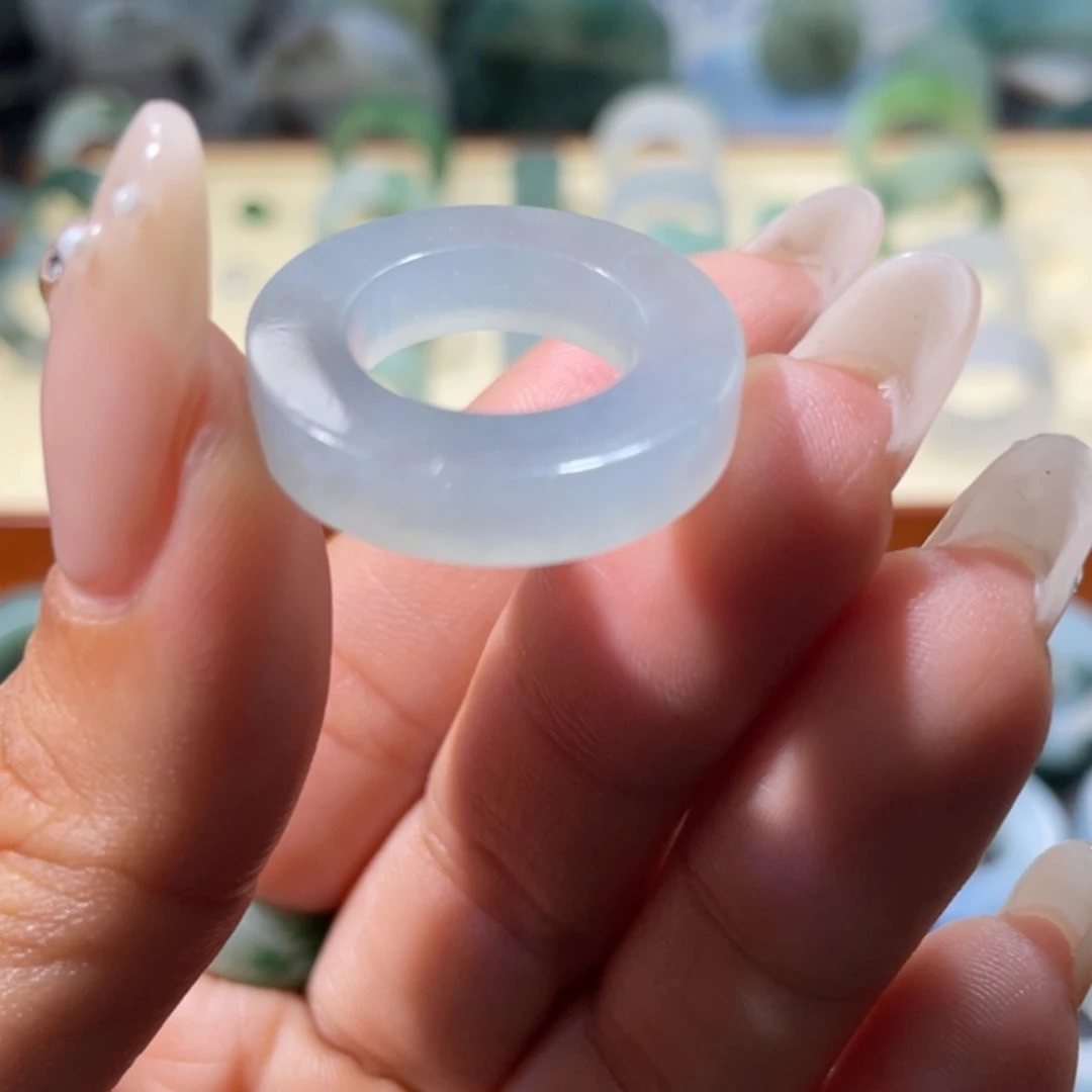 定制翡翠未镶嵌天然翡翠6-12圈小冰晶