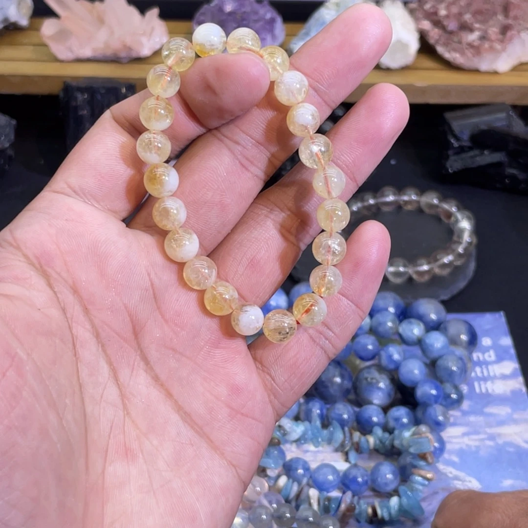 未镶嵌水晶手链纯天然黄塔晶