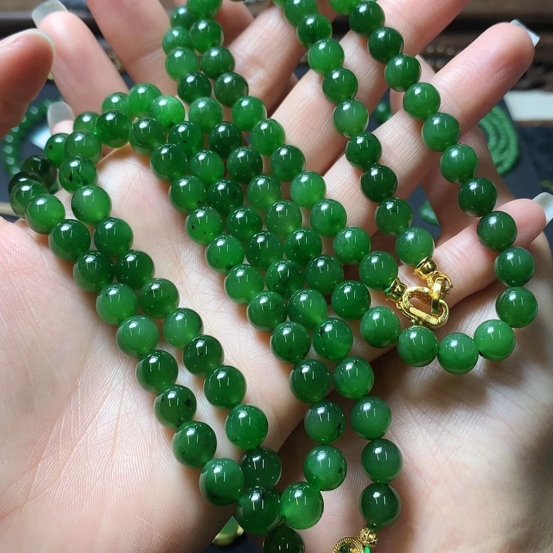 和田玉颈饰银S925镶嵌小*