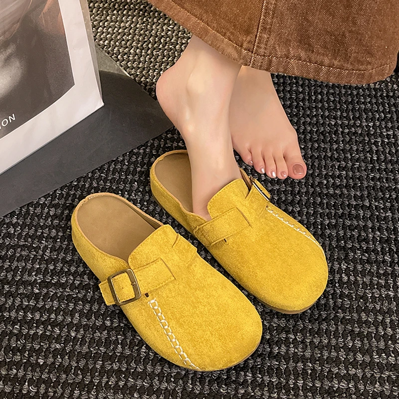 勃肯鞋半拖鞋单鞋女2025新款夏季外穿一脚蹬孕妇懒人鞋平底凉拖鞋