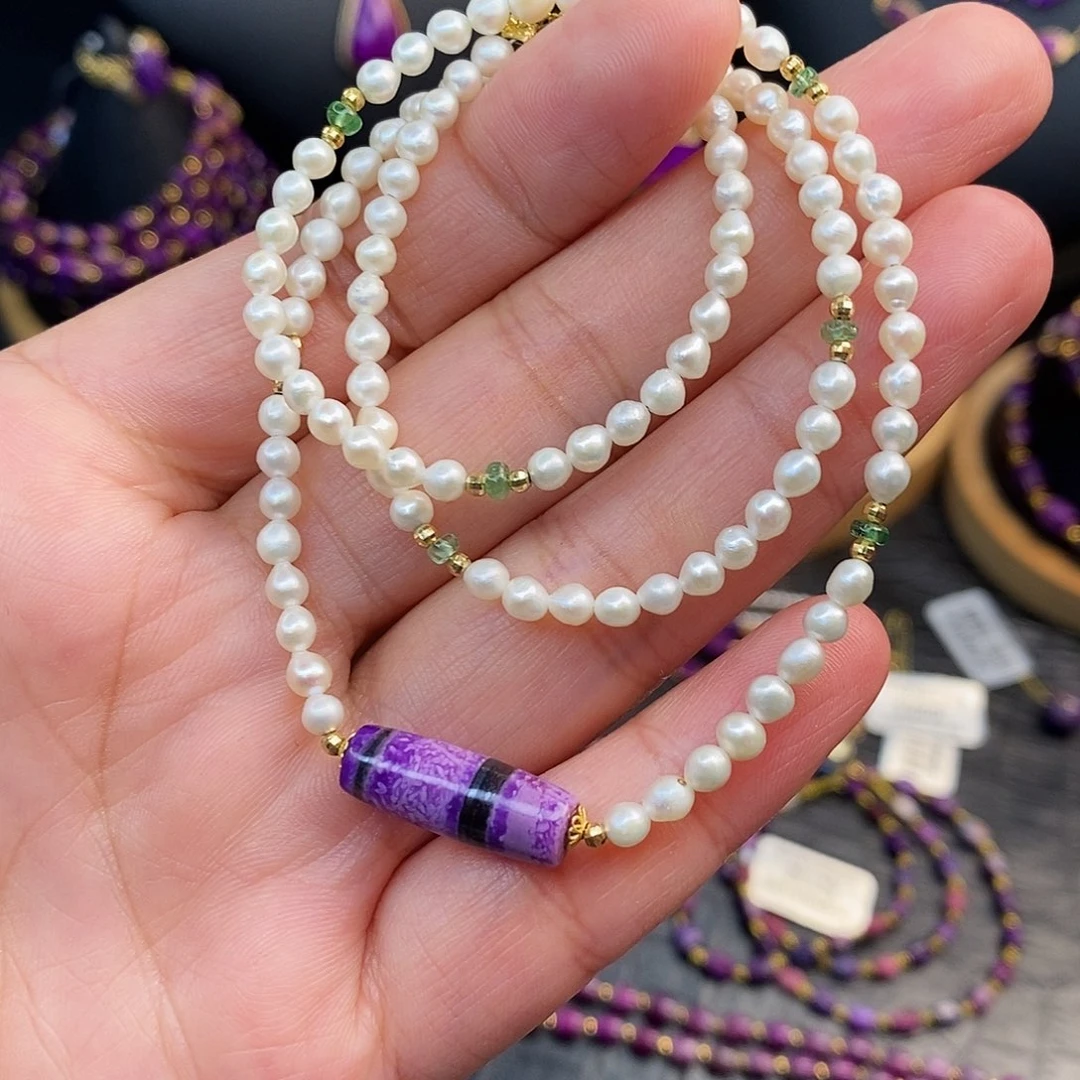 苏纪石（舒俱来）18K金镶嵌项链