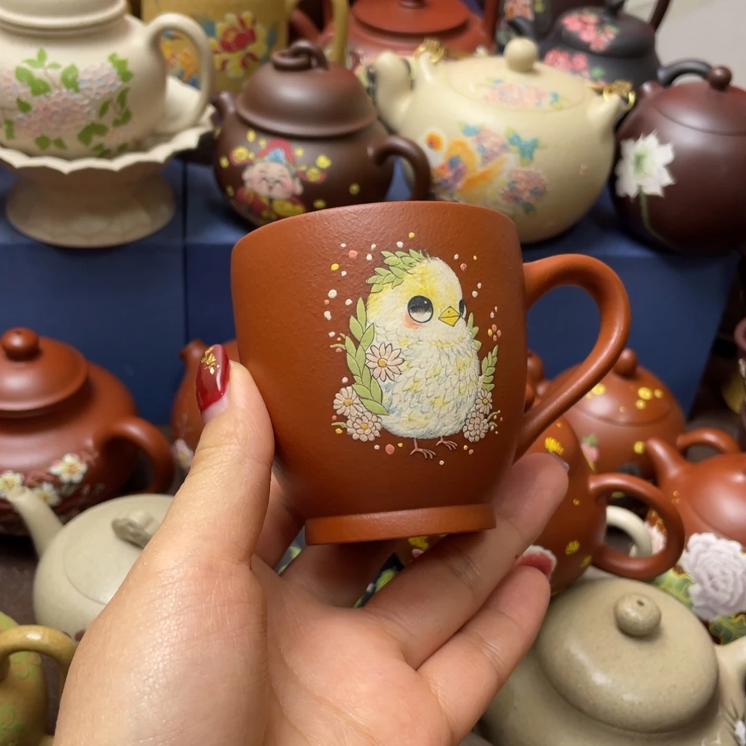 红泥茶杯紫砂主人杯160cc