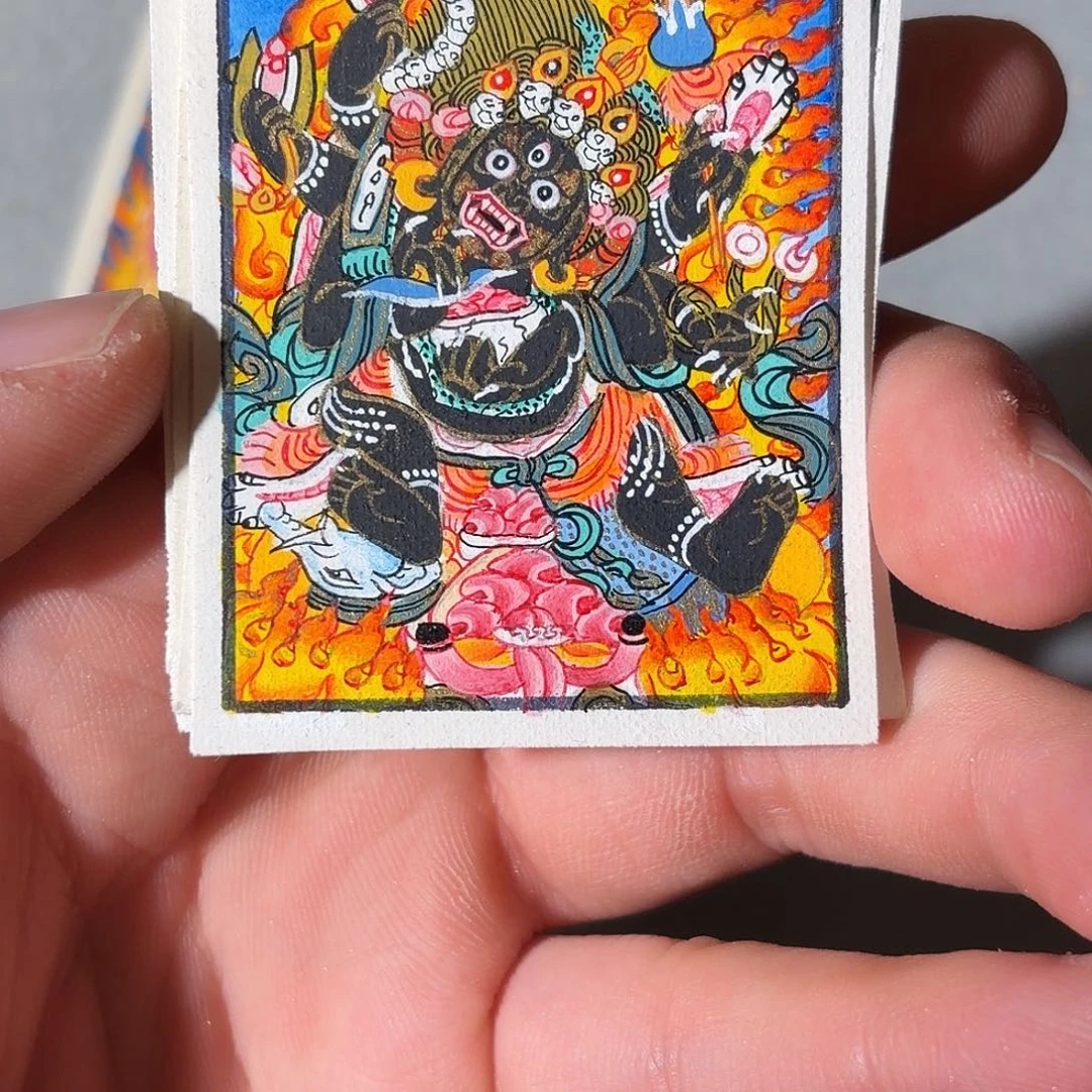 吊坠纯手绘黑六臂