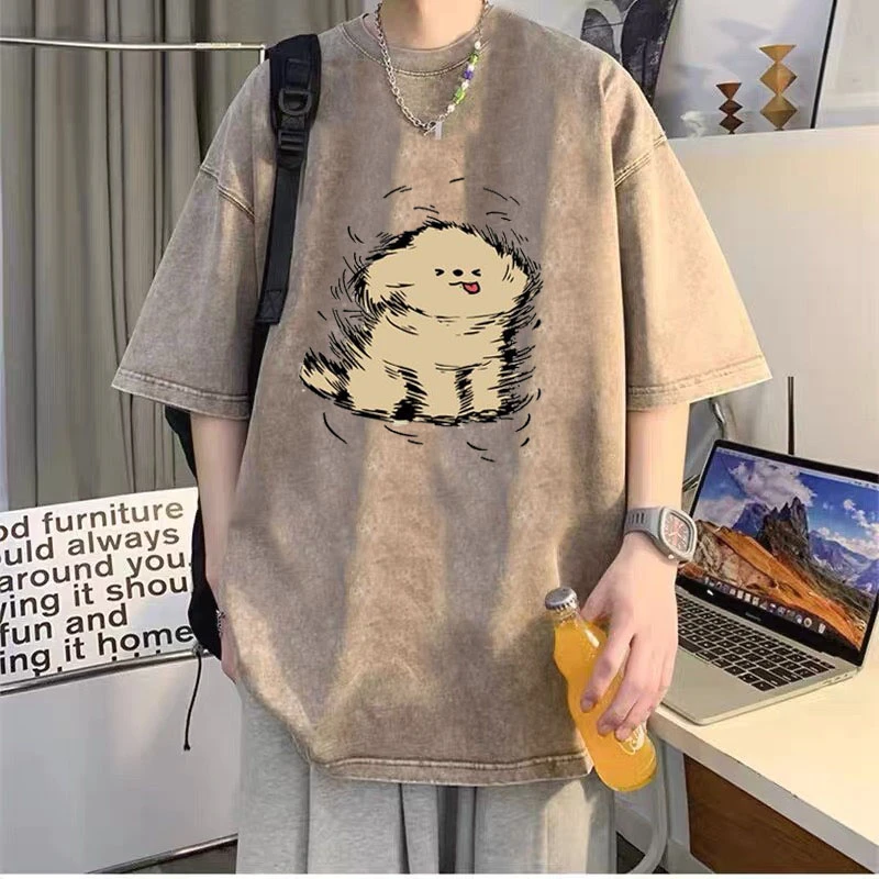 情侣装夏季短袖T恤男女同款潮流设计宽松洋气上衣