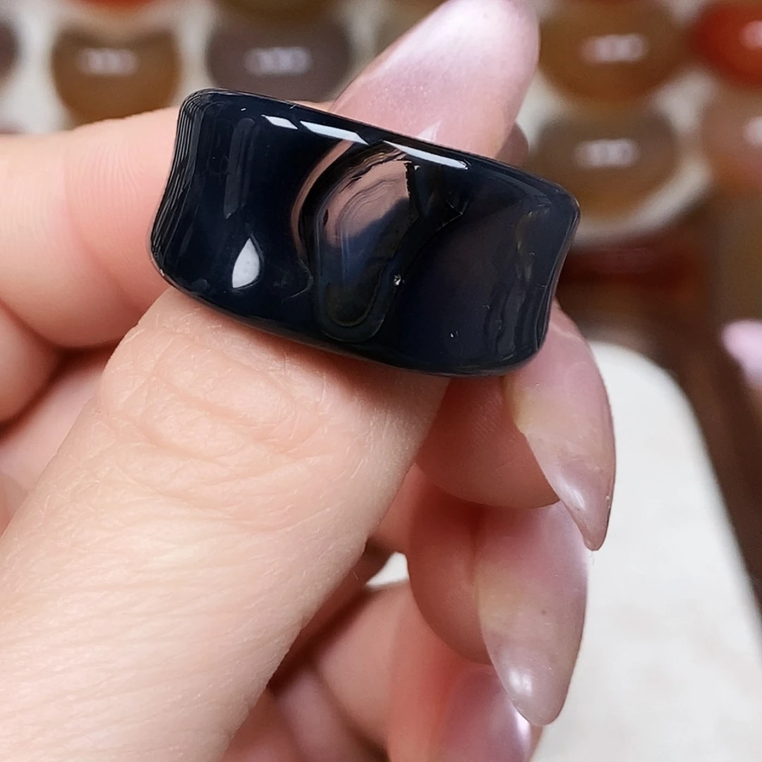 彩***玛瑙/玉髓合金戒指