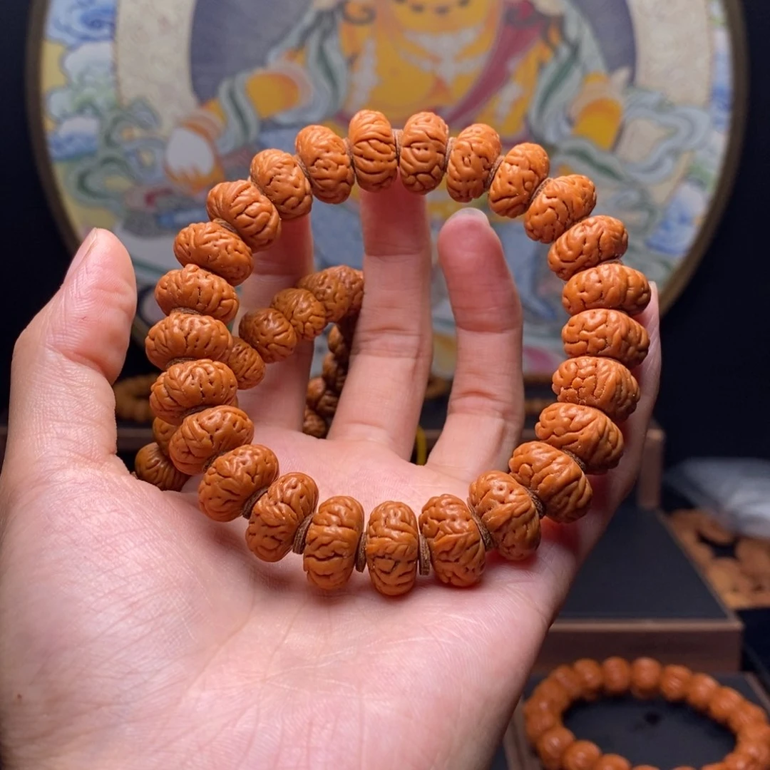 手串桃核量****选龙纹桃核大肠