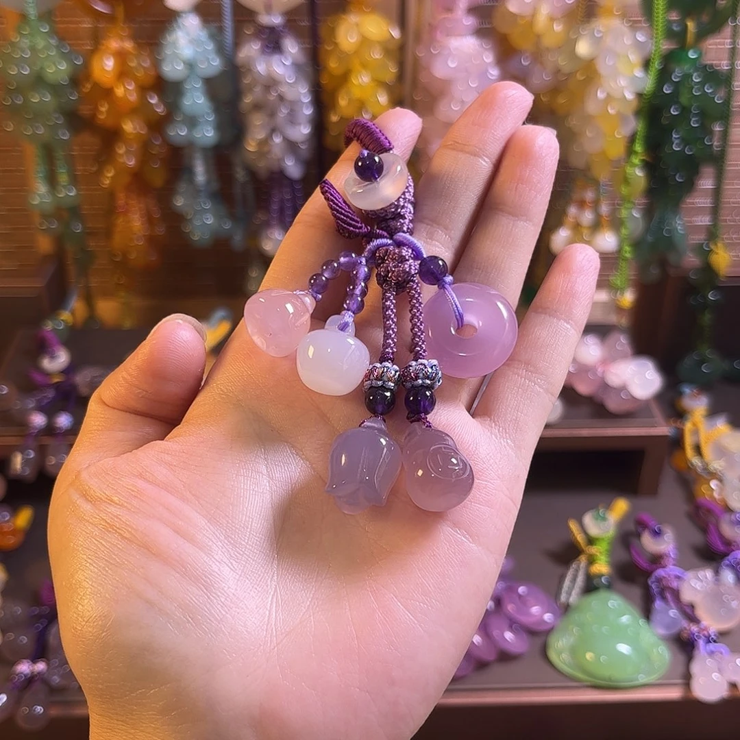 迷***妹玛瑙/玉髓未镶嵌车挂钥匙扣