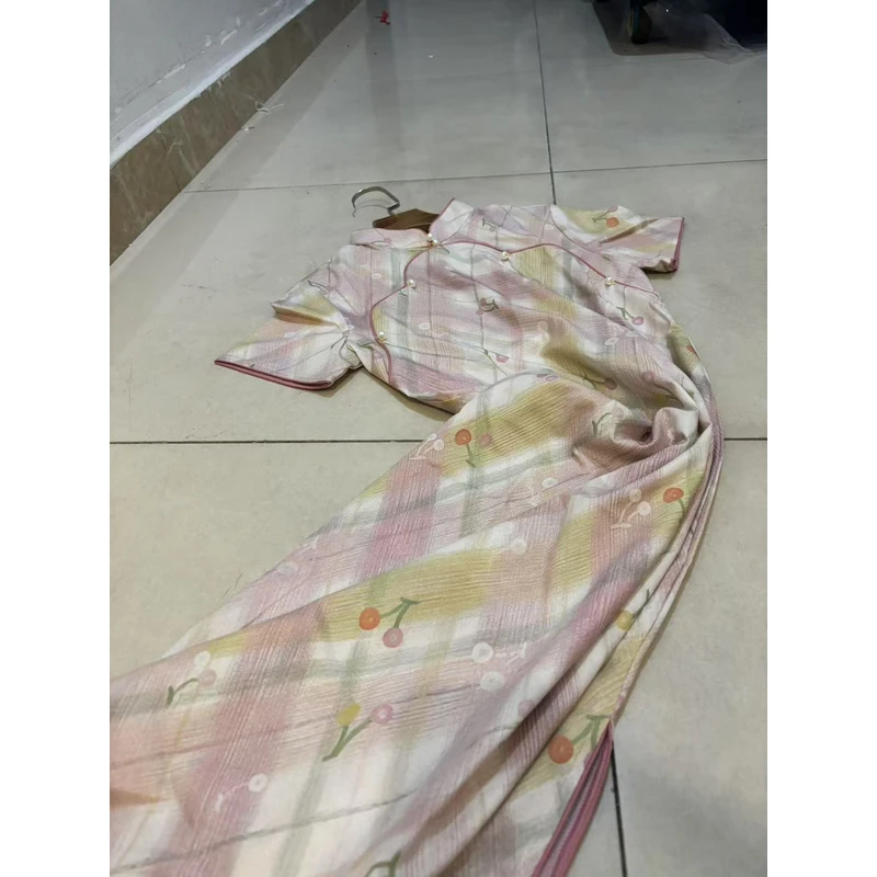 0664 粉色【粉樱桃】 美玲襟  旗袍