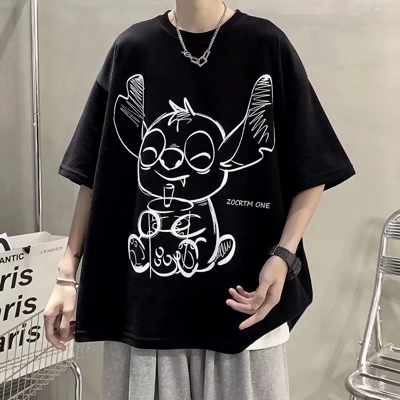 特大码300斤美式夏季新款t恤潮流纯棉时尚夏季宽松圆领短袖痞帅男
