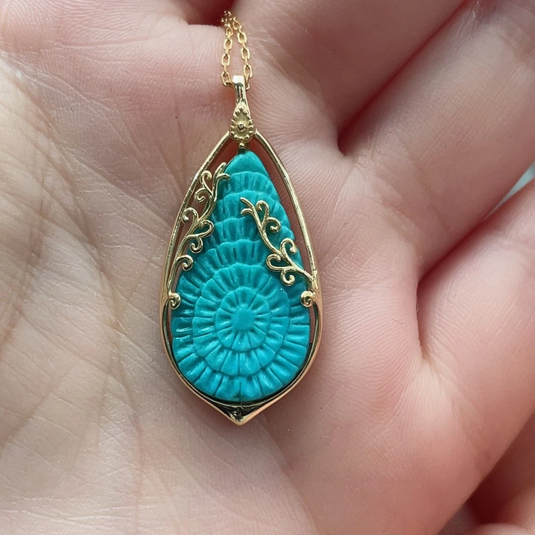 绿松石颈饰银S925镶嵌