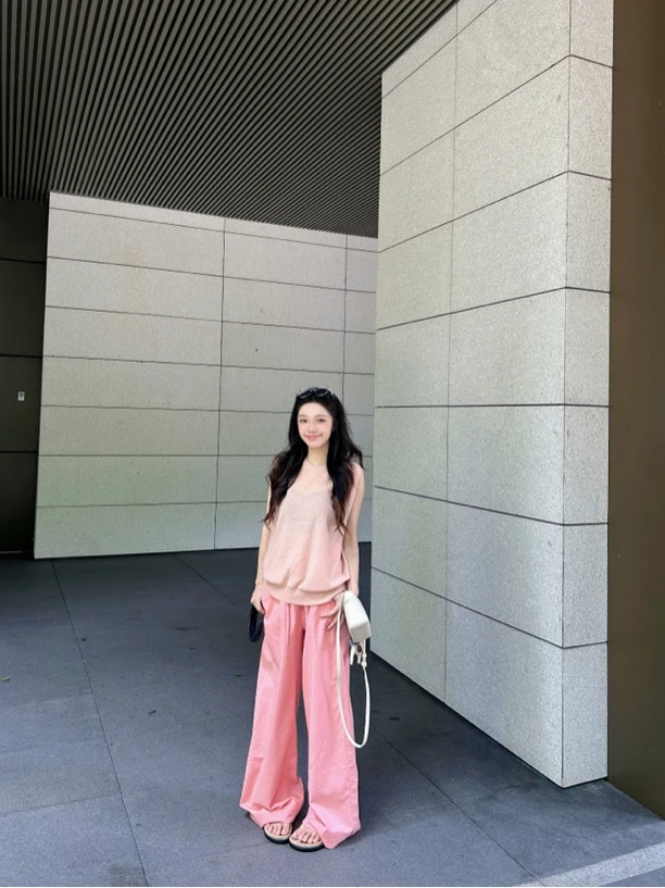 Chéng Style-西柚粉 温柔风百搭纯色针织上衣1