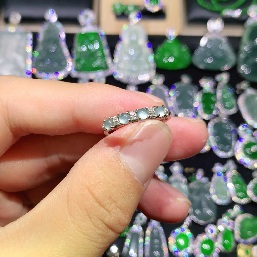 翡翠银S925镶嵌吊坠(赠链)