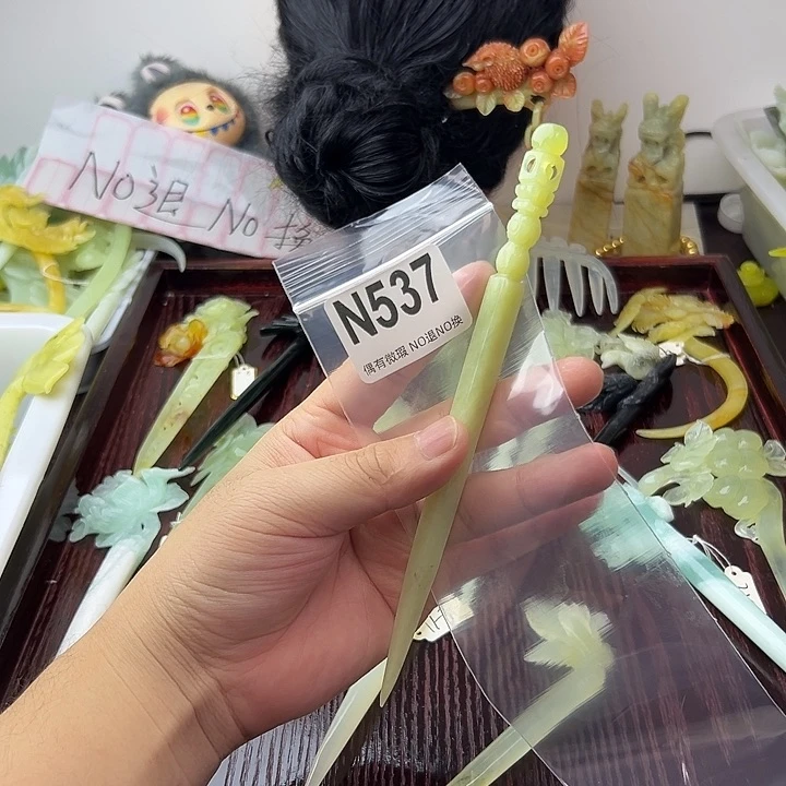 合金蛇纹石玉发饰美**空