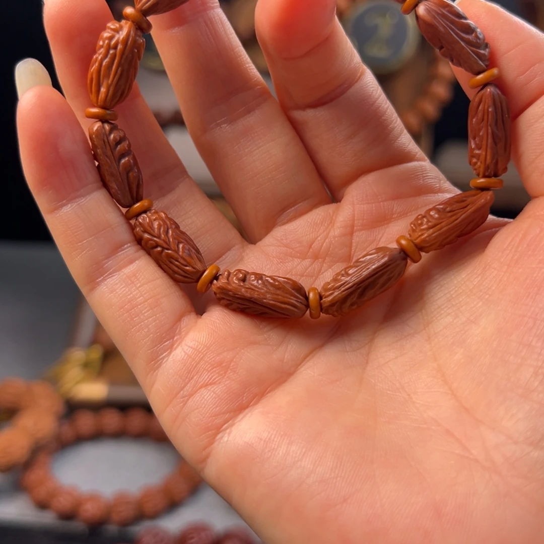 手串桃核金条单圈