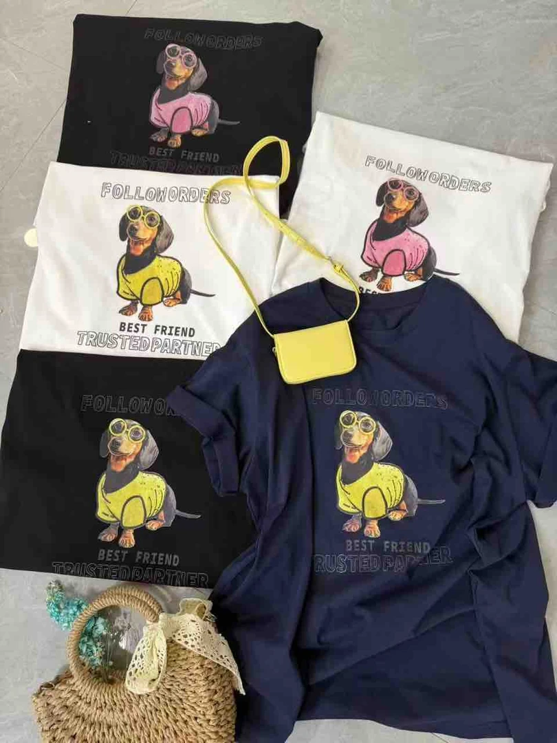 9807 C  韩版女新款夏款时尚洋气百搭休闲印花短袖