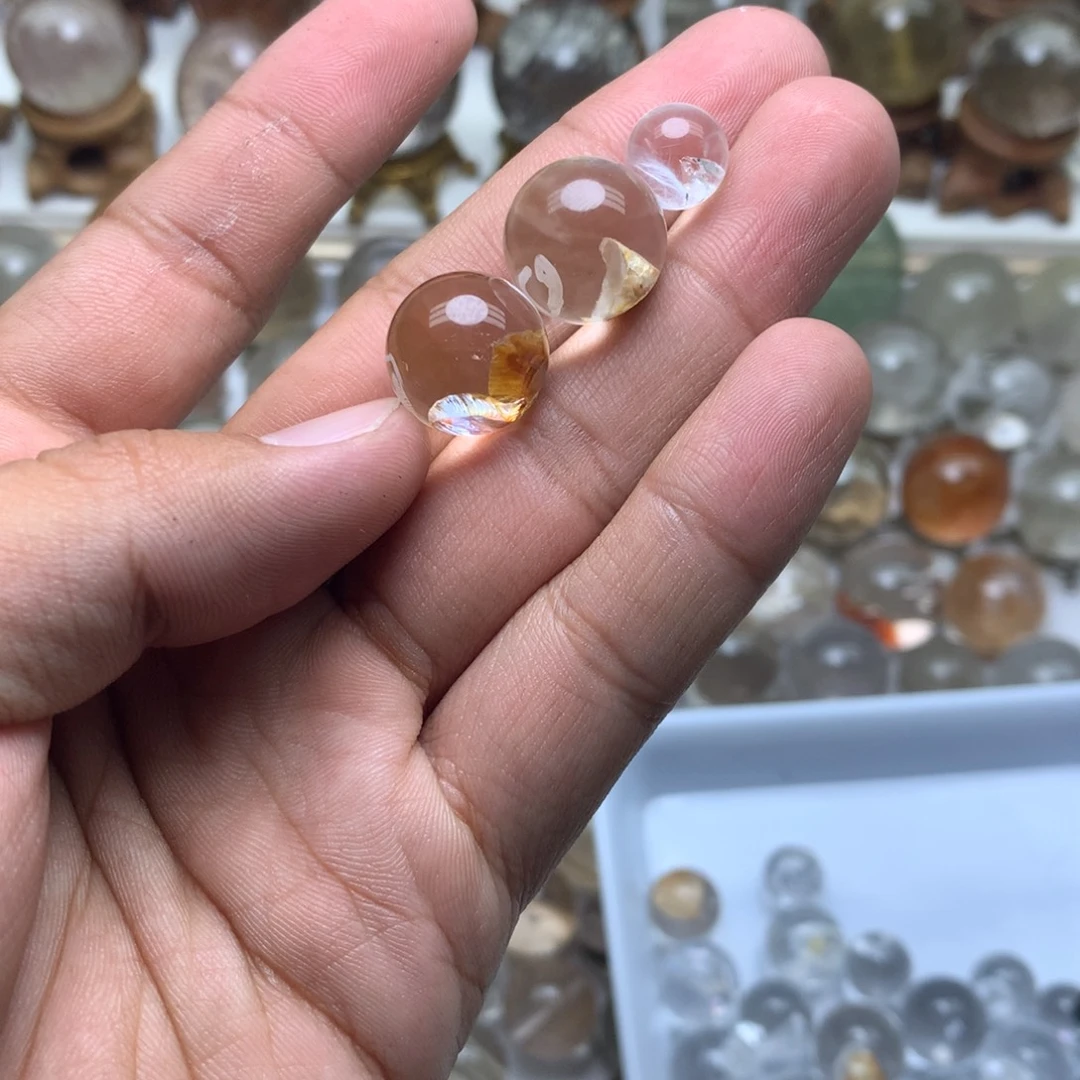不***了未镶嵌水晶珠宝半成品晶中晶球