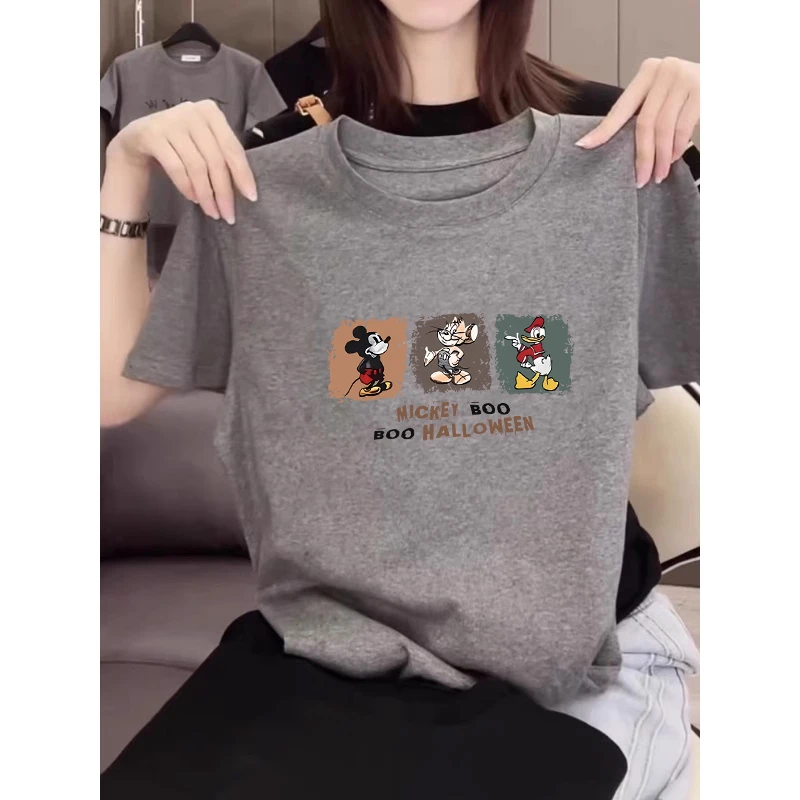 正肩纯棉短袖t恤女夏季薄款2025年时尚百搭减龄灰色上衣打底衫潮