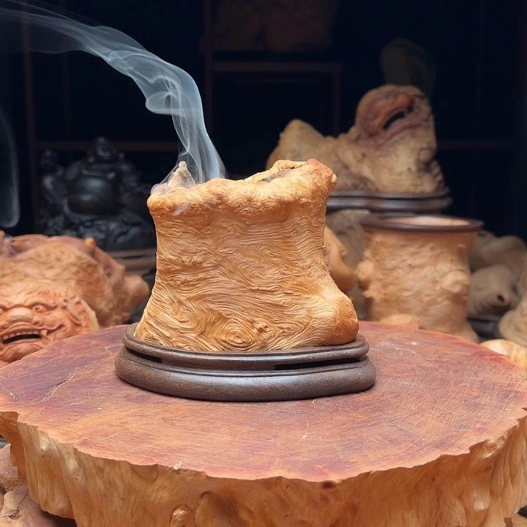 深***品荔枝木荔枝木随型香炉摆件218