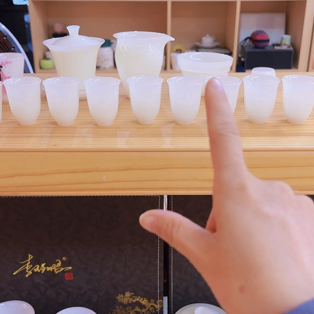 盖碗瓷小****2高档圆满人生茶具套装13件套无礼盒