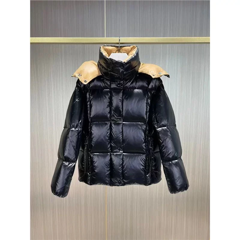 CHENXI M家拼色加厚白鹅绒外套冬季新款保暖羽绒服女8396