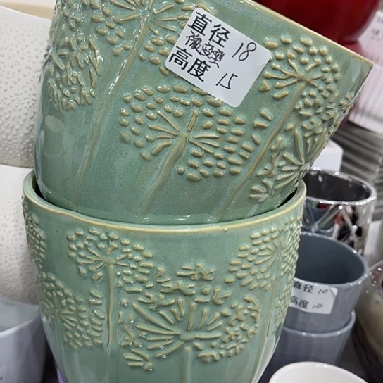 多肉绿植陶瓷花盆9.9包邮，有孔