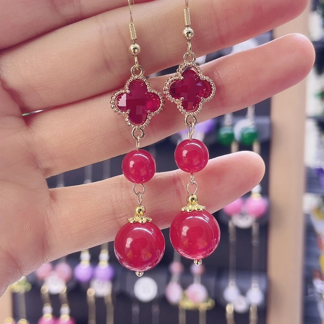 玛瑙/玉髓未镶嵌耳坠