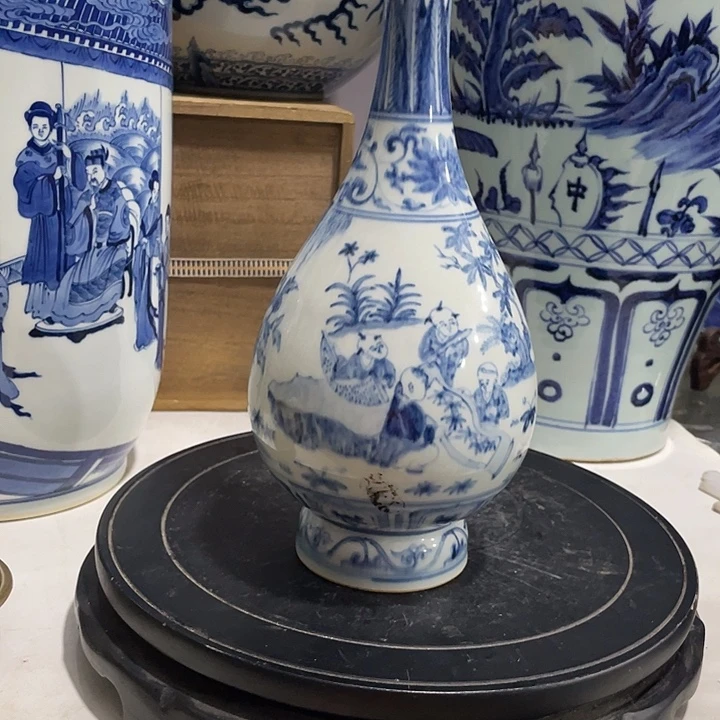 有机玻璃青花婴戏图