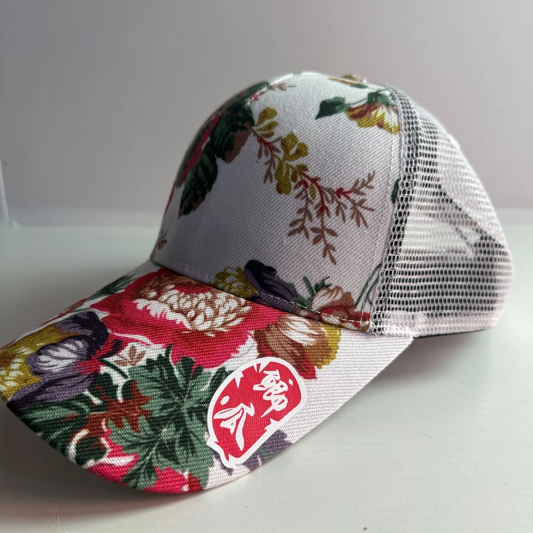 小小鲫瓜白花妖娆遮阳帽春季夏季棒球帽鸭舌帽帽子印花运动帽时尚