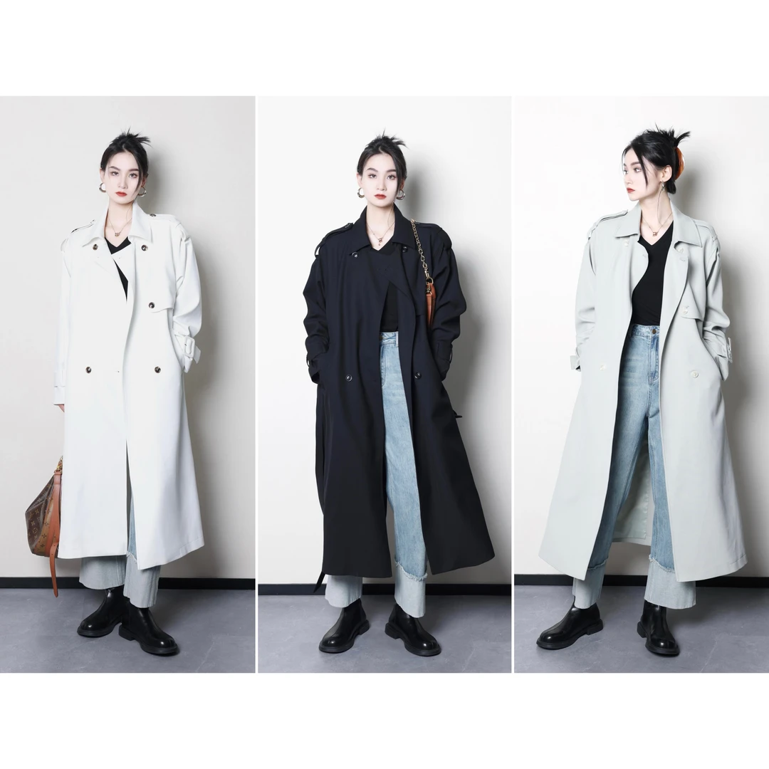 QC李潇洒【遇见苏黎世】 (黑标款）微胖大码女高级风衣外套ZY307L76