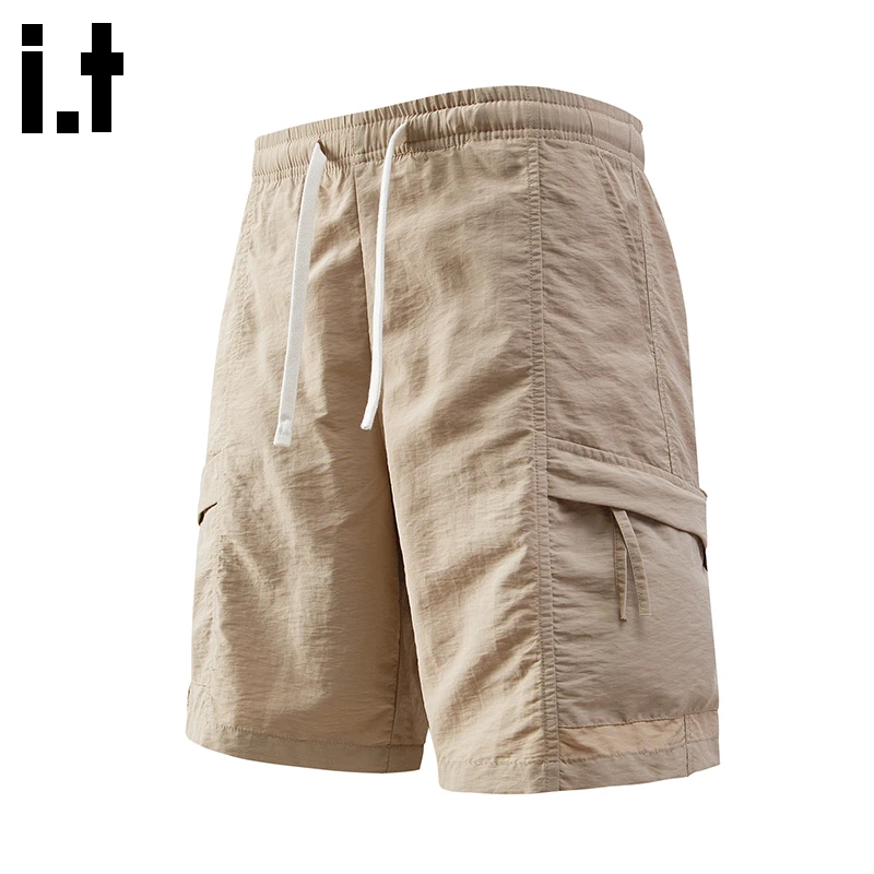 i.t:CHOCOOLATE男士冰丝凉感工装短裤2025夏季新款宽松休闲五分裤