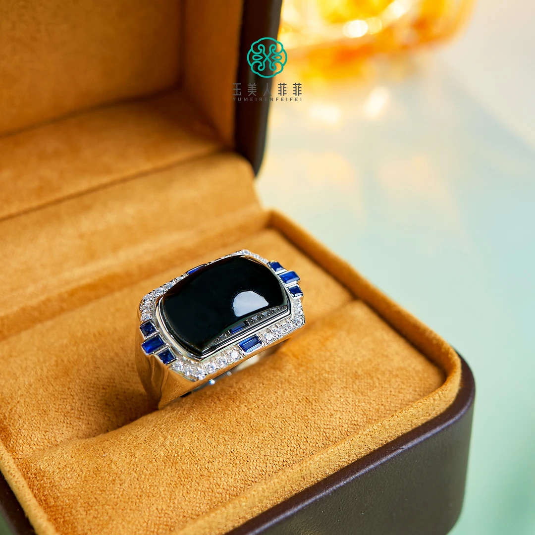 石惑珠宝-和田玉马鞍面戒指约16*9mm-多样性发一