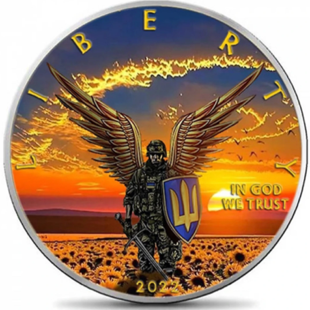 乌克兰纪念章（自由使者）Liberty 4cm直径一枚（锌合金材质）