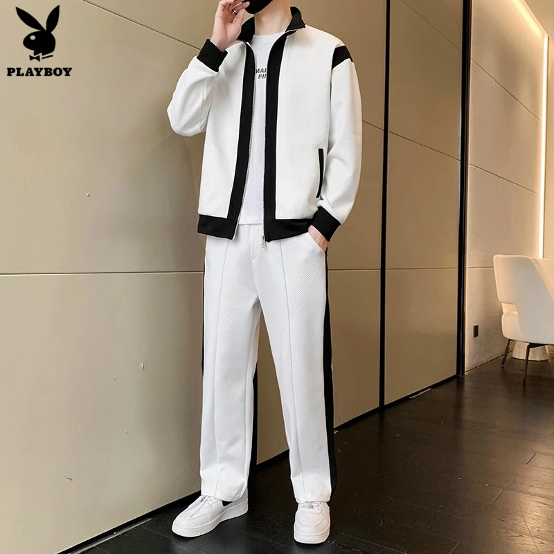 花花公子卫衣套装男士潮流衣服搭配帅气春秋季新款帅气宽松一套男