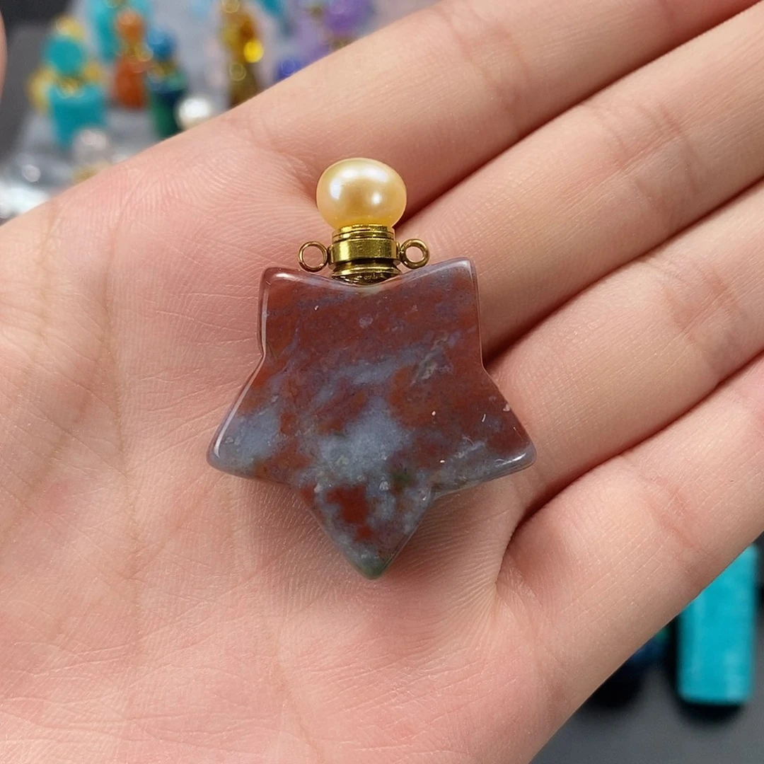 合金颈饰水晶香水瓶