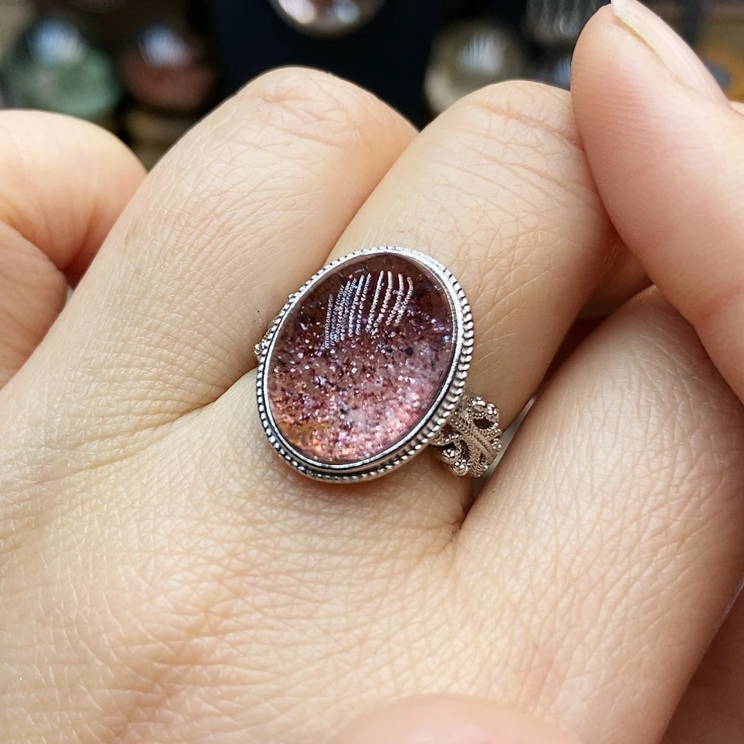 水晶戒指银S925镶嵌沂*