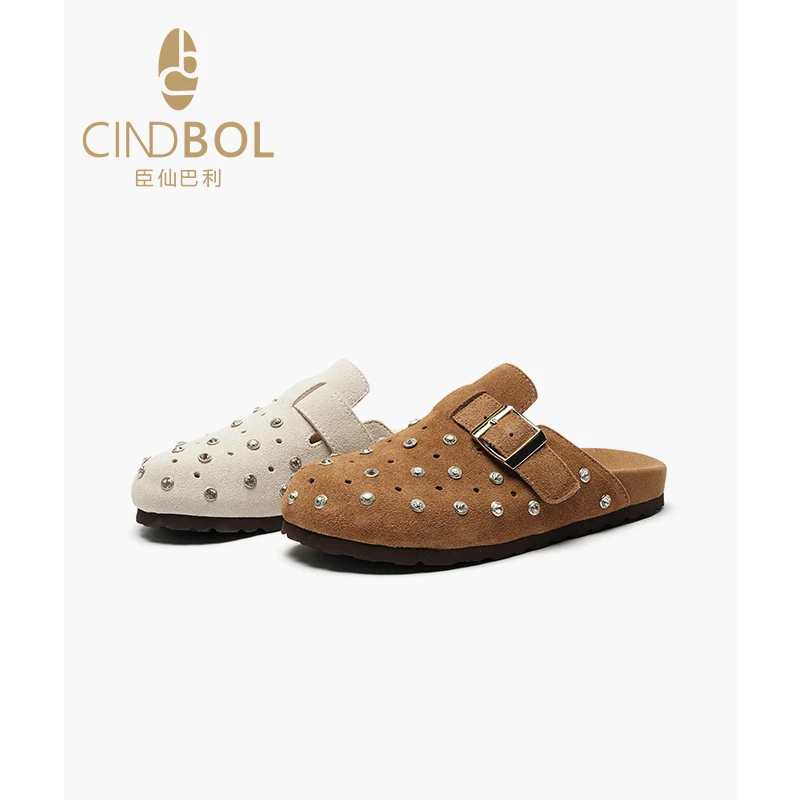 CINDBOL/臣仙巴利洞洞春夏平底包头拖休闲鞋半拖包头宝宝凉鞋2114