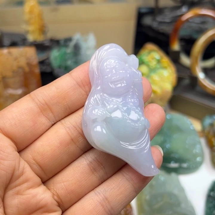 翡翠未镶嵌颈饰弥勒佛