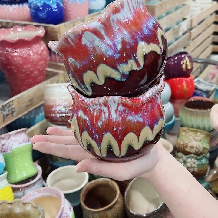 有孔，凑单福利满10元发货陶瓷多肉花盆！