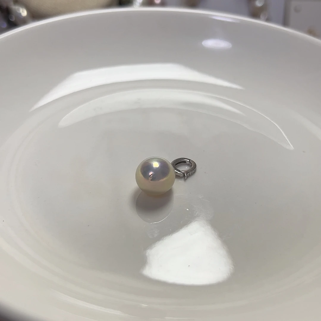 淡水珍珠银S925镶嵌吊坠(不含链)