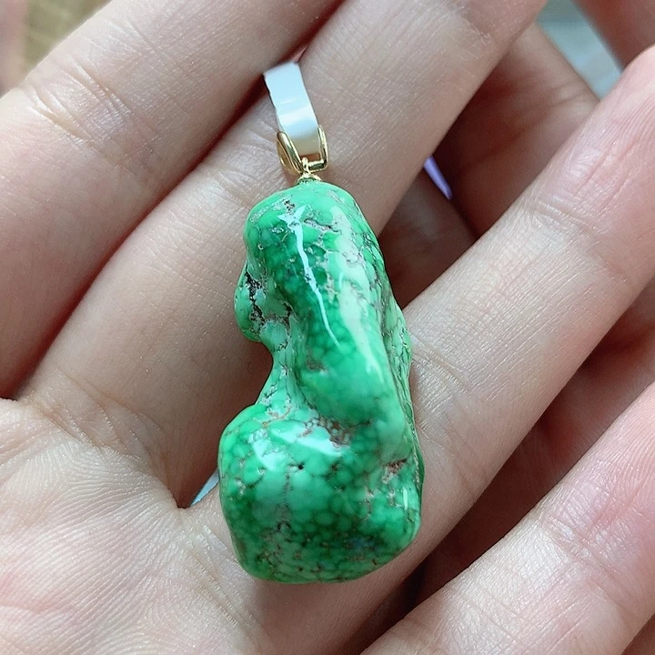 绿松石珠宝奇石18K金镶嵌