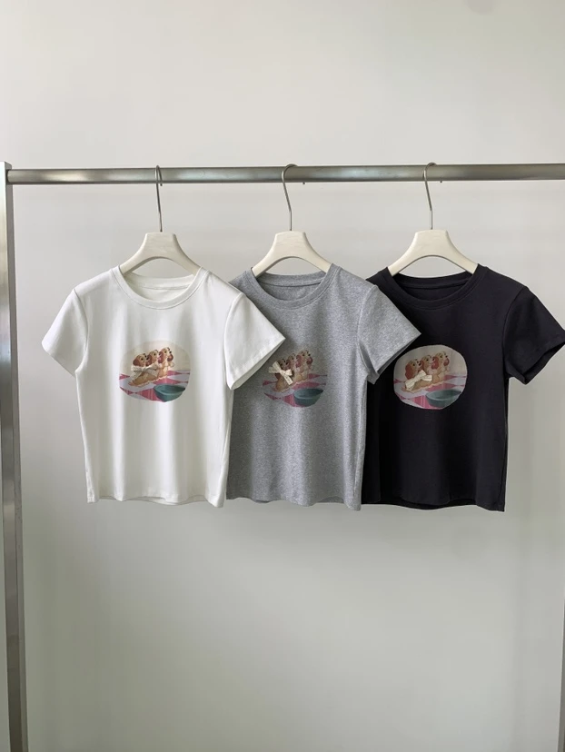 lovely@z5768 立体蝴蝶结 可爱卡通小狗t恤