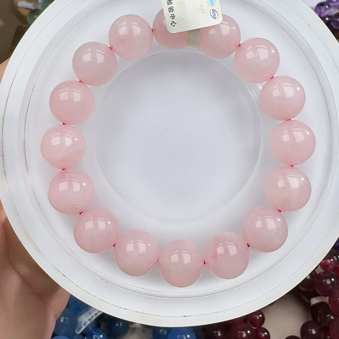 水晶手链未镶嵌12马粉水晶