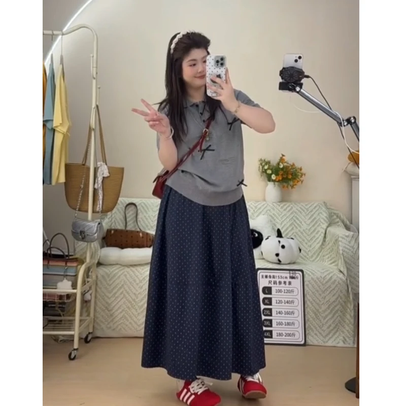 2025夏装新款胖mm大码女韩系甜美百搭立体蝴蝶结冰丝短袖上衣T恤