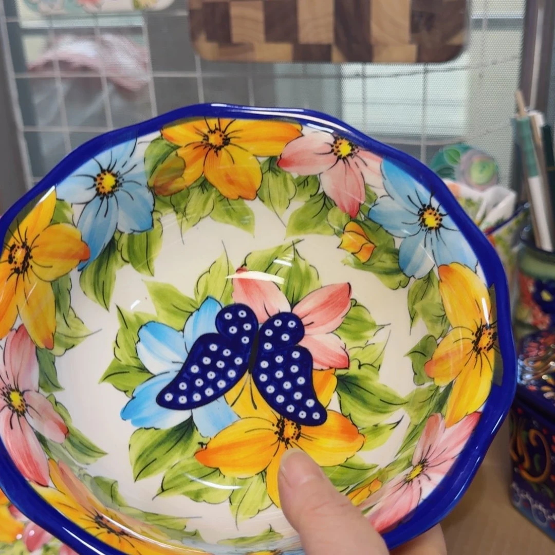 陶瓷7.5英寸水仙花面碗一只看图