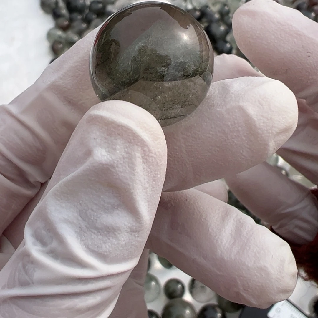 水晶绿幽灵单珠19mm打孔定制不退换未镶嵌是**吖