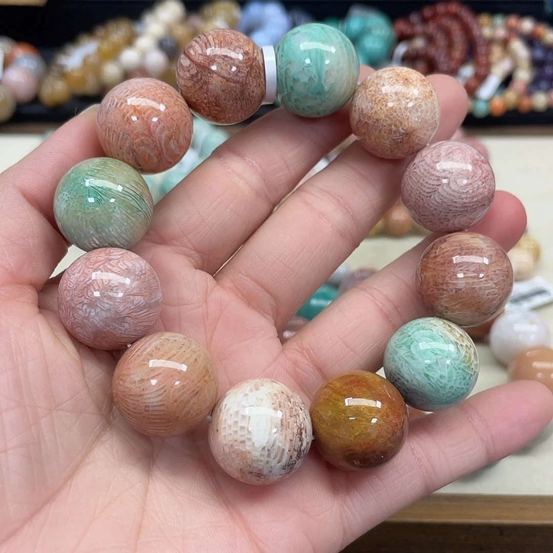 未镶嵌手串硅化珊瑚（珊瑚玉）?****525