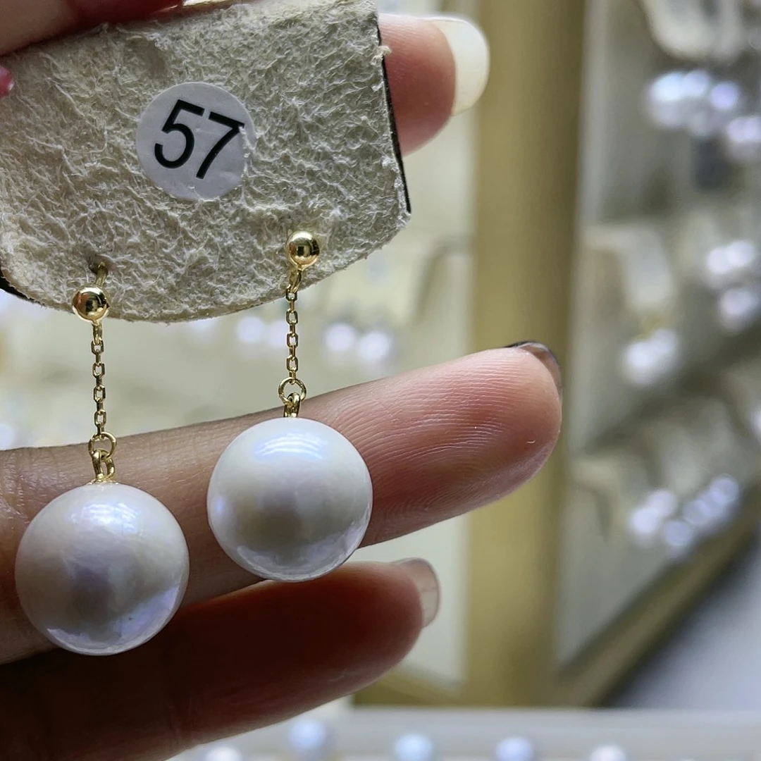 淡水珍珠耳饰银S925镶嵌