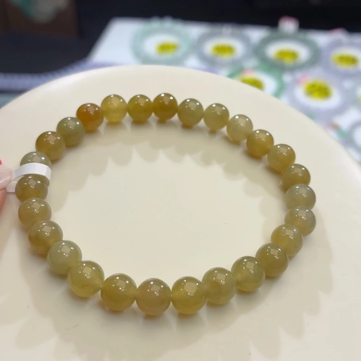 翡翠未镶嵌手链冰胶黄卡7