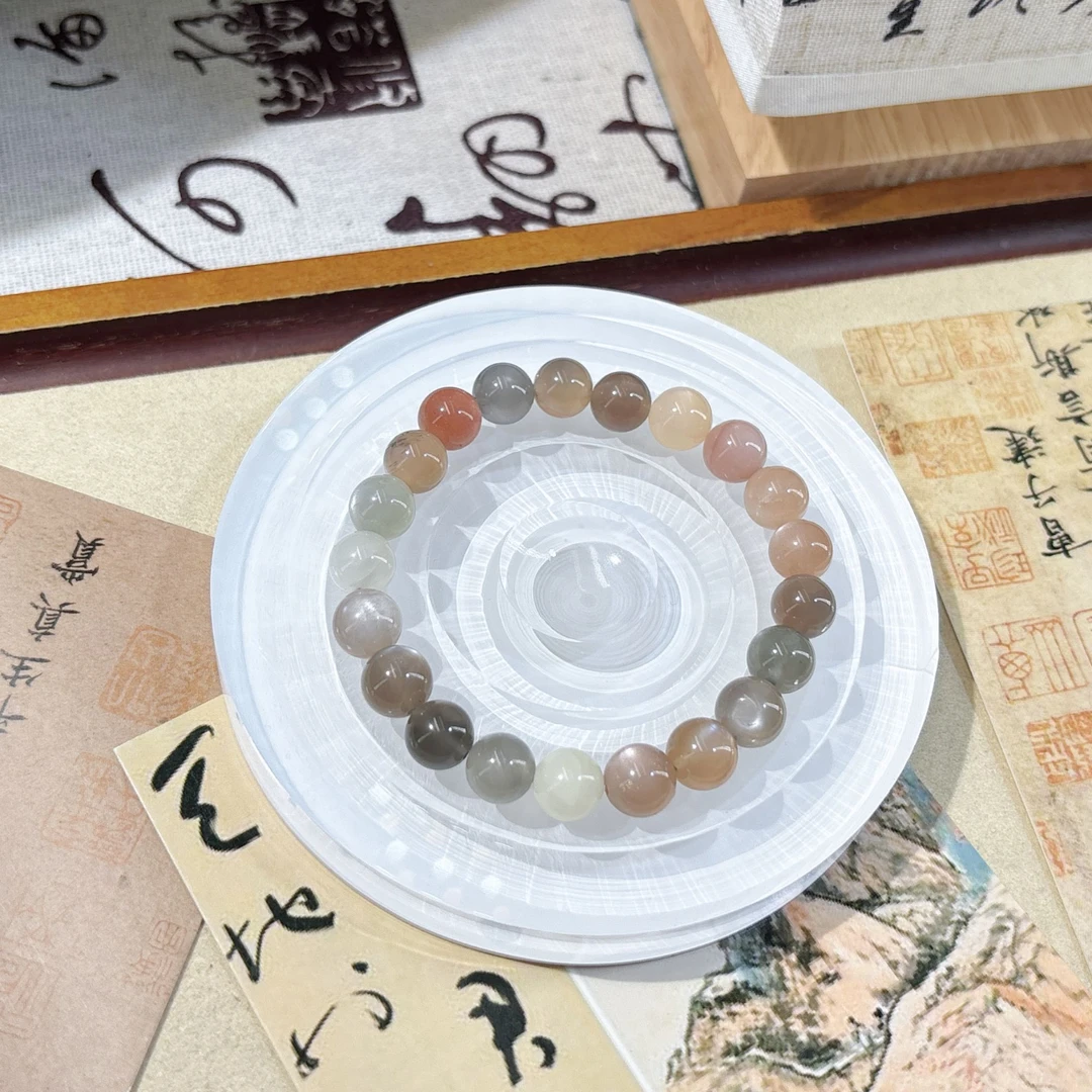 A405 天然彩月光7毫米手串 多样性 发一串