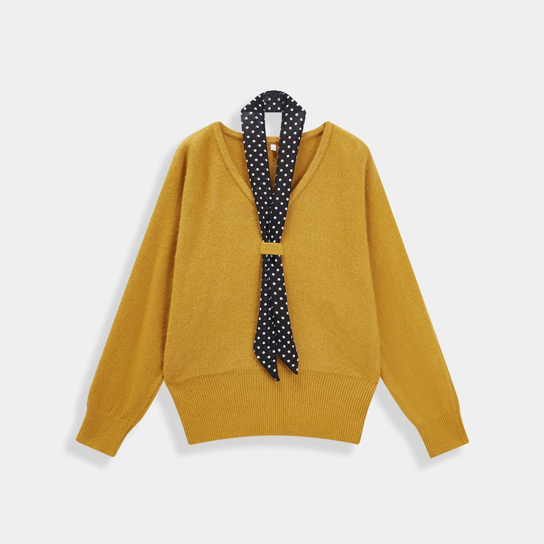 IEF/爱依服2025秋冬新款法式优雅气质时尚百搭设计感毛织蝙蝠衫